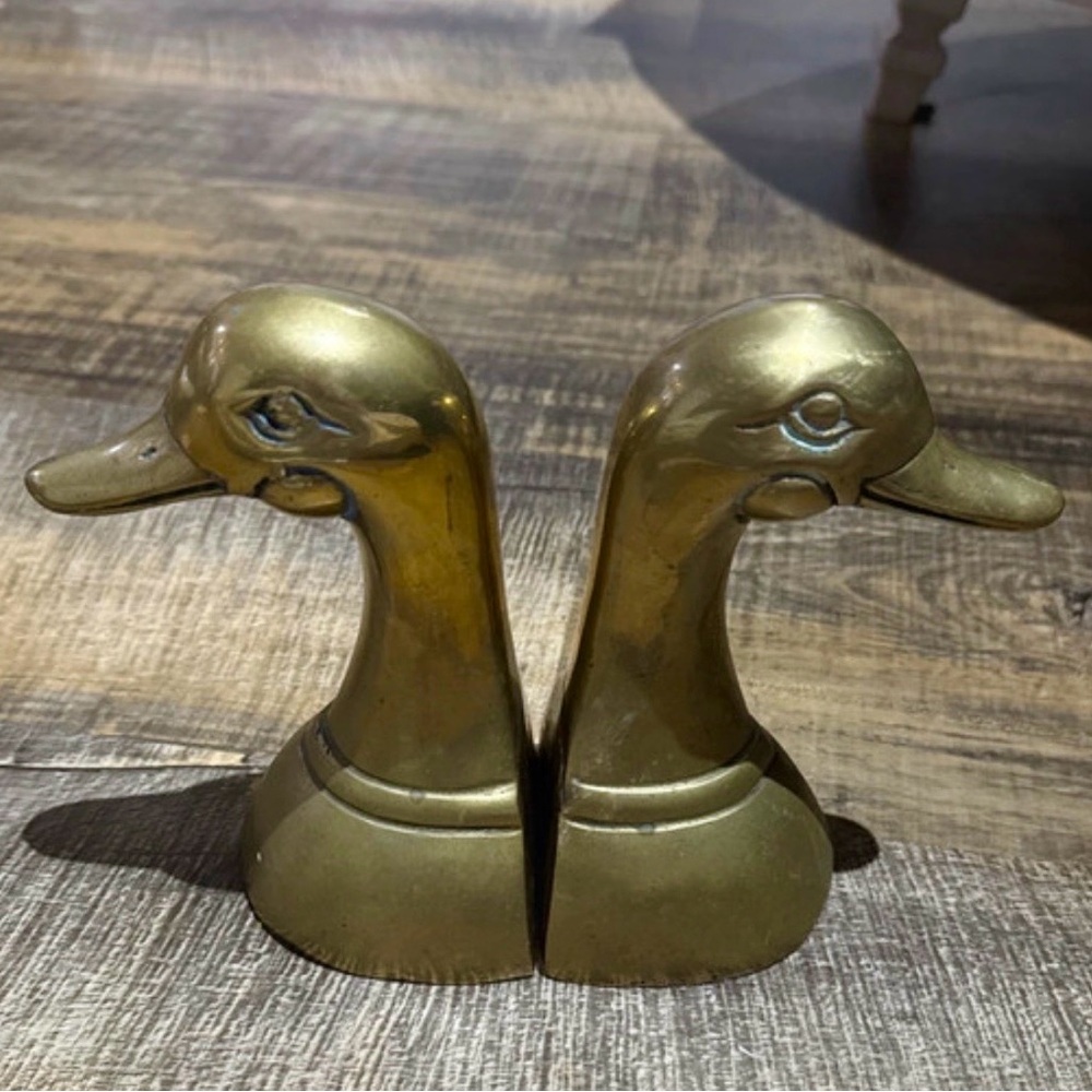 Brass Duck Bookends